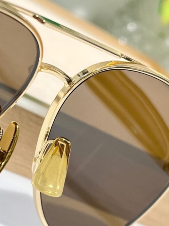 Bottega Veneta Gold Aviator Sunglasses main image 4